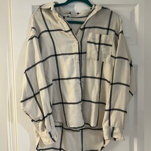 z-supply plaid button-up collared sweater